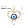 [Oro Real de Cobre] Ojo de Corazón Moda Exquisito Comercio Exterior Transfronterizo DIY Joyería Hecha a Mano Cobre Circonio Microincrustado Colgante
