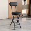 Cadeira dobrável Encosto de cadeira Cadeira de jantar para casa Portátil Cadeira para dormitório universitário Lazer na varanda Banqueta redonda dobrável