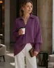 Suéter de punto pullover de cuello redondo transfronterizo europeo y americano 2026 otoño/invierno para mujer, estilo suelto y relajado de Amazon, suéter de color liso para mujer