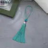 8cm Borla de Contas Linglong Poliéster Nó Chinês Traje Hanfu Pingente de Bolsa Tampa de Metal Marcador Pequeno Pingente
