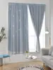 Cortinas Pequeñas Autoadhesivas de Velcro de Moda, Instalación sin Taladro para Ventana Saliente de Dormitorio Cortinas Cortas, Tela Oscurecedora Completa Sencilla para Habitación de Alquiler