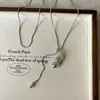 Cosas Buenas Cacahuete Estilo Coreano Collar Largo Colgante para Mujer Otoño e Invierno Lujo Accesible Nicho Gama Alta Cadena para Suéter de Cuello Halter Accesorios