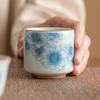 Taza de Bambú Sol Azul y Blanco Taza de Té Taza Maestra Personal para Beber Té para Mujer Taza Individual Taza de Té de Cerámica China