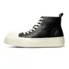 Tênis de Lona Cano Alto Preto para Homens e Mulheres, Verão Respirável Sola Grossa Aumento de Altura Bico Largo Sapatos Derby, Estilo Casal, Sensação de Alto Padrão, Dr. Martens