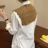 Estilo Japonés Estilo Hada Estilo Pastoral Estudiante Chal de Encaje Chaleco Pequeño para Mujer con Falda Bufanda Hueca de Alce Estilo Coreano Nudo Cuello Falso