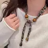 Collar con Bufanda de Seda Estampado Leopardo Maillard para Mujer 2025 Nuevo Estilo Popular Cadena de Suéter Personalizada Accesorios de Diseño de Nicho