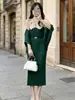 Vestido Miyake Saia Longa Luxo Leve Toque de Alto Padrão Saia Plissada Tamanho Grande Vestido Formal Comércio Exterior Transfronteiriço Exportação Fábrica de Roupas Femininas