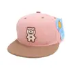 Gorra de Béisbol de Estilo Europeo y Americano de Visera Plana para Niños de 3 a 8 Años, con Parche de Oso m, Gorra Hip-Hop con Bloques de Color, Sombrero de Sol de Verano, Transfronterizo