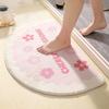 Alfombra absorbente de agua para inodoro estilo Ins, antideslizante, para puerta de baño, semicircular