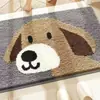 Alfombras absorbentes populares y adorables para baño, alfombras de dibujos animados para uso doméstico, adecuadas para baños, dormitorios y inodoros, con una textura de cachemira sintética