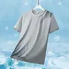 Camiseta de manga corta para hombre de comercio exterior transfronterizo, camiseta fresca de seda helada de secado rápido, camiseta deportiva de manga corta pullover para correr de verano para jóvenes