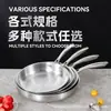Sartén Plana con Borde, Sartén Plana de Acero Inoxidable, Antiadherente, Apta para Estufas de Inducción y Gas, Sartén Plana de Acero de Tres Capas, Wok
