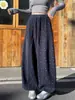 Pantalones de pierna ancha con estampado floral pequeño y estilo perezoso coreano para mujer, Otoño 2026, cintura alta, adelgazantes, con puño, pierna recta, versátiles, casuales