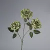 Flor Artificial Rosa para Casamento 3 Cabeças Rosa Diamante Flor para Guia de Caminho de Casamento Decoração de Parede de Flores Arranjo de Flores de Seda Flor de Plástico Lote