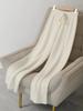 Calça de tricô wide leg feminina roupa externa outono e inverno 2023 Novo calça reta pura de barra larga branca drapeada calças casuais