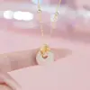 Colar Fivela de Segurança Folha de Ginkgo Prata Pura S999 Estilo Nacional Elegante Corrente de Clavícula Suave Alto Padrão Simples Dropshipping Transfronteiriço