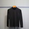 Camisa Base Elástica Ajustada de Color Sólido con Cuello Medio Alto para Hombre, Nueva Camiseta Lisa de Manga Corta Estilo Coreano para Hombres Jóvenes