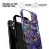 Funda protectora de doble capa para iPhone 16 con estampado de flor de loto de vidrio morado vintage, la más vendida en Shopee, funda de teléfono de cobertura total para 17pm