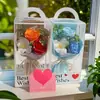Ramo de Jabón para el Día de San Valentín Regalo del Día de San Valentín Chino para Niñas y Amigas Caja de PVC Flor de Rosa Simulada Despertar Recuerdo