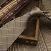 Gravata Masculina Cor Café Retrô Amarrada à Mão Britânica 8cm Formal Negócios Casamento Presente para Noivo Caixa Tendência
