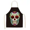 Delantal estampado de calavera de personalidad creativa de Halloween decoración de fiesta de calavera del Día de Muertos de México un lote
