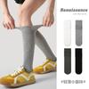 Calcetines de mujer renacentistas de primavera y verano con rayas verticales, estilo dulce, de media caña, de malla transpirable, color blanco puro.