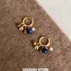 Brincos Argola Coloridos com Contas Estilo Chinês Meilade, Elegantes e Versáteis, Novos Brincos Femininos Outono/Inverno 2025