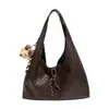 2026 Bolso Tote Tejido Casual Nuevo de Gran Capacidad para Mujer Bolso de Hombro Retro Simple para el Trabajo y el Viaje