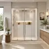 Box de banheiro tipo T hotel divisória de banheiro estrutura de aço inoxidável 304 porta de banheiro vidro temperado de 8mm sala de banho