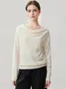 Suéter de cachemira para mujer, estilo francés, corte holgado, manga murciélago, top de punto liso simple