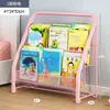 Estantería para Libros Infantiles Estante para Libros Ilustrados Estante de Almacenamiento de Revistas de Pie Estantería Sencilla Estantería Pequeña de Hierro de Múltiples Niveles