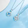 Pulsera Trébol de Cuatro Hojas Suerte Corazón Marino Conjunto de Collar y Pendientes para Mujer Versión Japonesa y Coreana Accesorios Simples Elegantes Venta al por Mayor