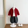 Conjunto de suéter para niño, engrosado para otoño e invierno, nuevo diseño elegante, conjunto de invierno moderno para bebé y niño pequeño, conjunto de tres piezas para niños