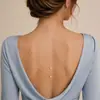 Europeu e Americano transfronteiriço jóias moda sexy mulheres de volta colar acessórios simples multi-camada pérola pingente de volta cadeia