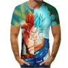 Nueva Tendencia de Explosiones en AliExpress Súper Popular Animación Serie Dragon Ball Camiseta para Hombre Impresión Digital 3D Fabricantes de Origen