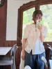Camisa de Media Manga con Volantes Estilo Coreano Fan Sun Xh / Falda Pastel Conjunto Nuevo de Verano Dongdaemun para Mujer