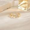 Anillo de Flor de Circonita Micropavé Estilo Coreano para Mujer, Anillo Versátil Abierto con Perla, Temperamento de Celebridad de Internet, Joyería de Mano al por Mayor