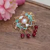 Novo Estilo Antigo Liga de Zinco Oca Presilha de Cabelo Borla Pérola Acessórios de Cabelo para Mulheres Hanfu Qipao Acessórios Presilha de Cabelo Retro Adorno de Cabeça