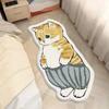 Alfombra Imitación Cachemira Gato de Dibujos Animados Alfombra de Piso para Dormitorio Estilo Hogar Alfombra de Cama Manta de Felpa Antideslizante