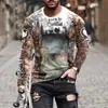 Moda de pesca para hombre, manga larga, otoño, impresión digital 3D, nueva calle, holgada, casual, transfronteriza, comercio exterior, producto popular