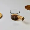 Jarra de Leite com Cabo de Madeira e Escala, Copo Pequeno para Leite, Xícara de Espresso, Panela para Extração de Café, Copo Medidor de Onça Vintage para Temperos e Molho
