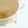 Estilo Drama Coreano Dama Gentil Minoría Borla Perla Artificial Circonita Colgante Minoría Estilo ins Collar Acero de Titanio Fábrica