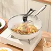 Tapa de olla, tapa universal de vidrio templado para el hogar, resistente a altas temperaturas, 32 cm, adecuada para saltear, grado alimenticio, engrosada, para uso doméstico