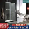 Fabricante de processamento personalizado, porta de correr europeia e americana para banheiro, porta de roda suspensa em formato reto, divisória de vidro à prova de explosão, projeto de hotel