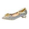 Zapatos de tacón alto de aguja puntiagudos hebilla de perlas zapatos de mujer zapatos de boda vestido Xiuhe dama de honor banquete de boda