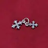 Plata de Ley S925 Colgante Vintage de Doble Cruz Colgante para Collar de Cristal Perla DIY Accesorios de Colgante Individual Al por Mayor