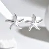 Brincos de Estrela do Mar Estilo Luxo Leve Europeu e Americano para Férias para Mulheres, Brincos de Aço Titânio Versáteis e Tendência de Elemento Oceânico de Nicho de Alta Qualidade