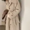 Casaco longo de lã elegante de alta qualidade feminino de Dongdaemun, Coreia