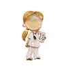 Broche Creativo de Dibujos Animados Europeos y Americanos Estetoscopio Estéreo Doctor Enfermera Forma de Corazón Electrocardiograma Gota de Aceite Insignia Pecho Al por Mayor