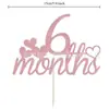 Adereços para Fotos de Meio Aniversário de Bebê de 6 Meses Topper de Bolo para Festa de 6 Meses Banner de Meio Aniversário de Bebê